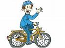 Glad cyklist från Birkagatan